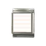 Horizontal Stripes - White and Seashell Italian Charm (13mm)