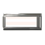 Horizontal Stripes - White and Seashell Superlink Italian Charm (9mm)