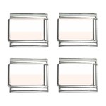 Horizontal Stripes - White and Seashell 9mm Italian Charm (4 pack)