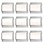 Horizontal Stripes - White and Seashell 9mm Italian Charm (9 pack)