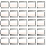 Horizontal Stripes - White and Seashell 9mm Italian Charm (25 pack)