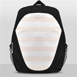 Horizontal Stripes - White and Seashell Backpack Bag