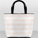 Horizontal Stripes - White and Seashell Bucket Bag