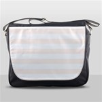 Horizontal Stripes - White and Seashell Messenger Bag