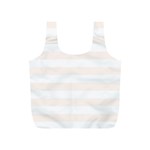 Horizontal Stripes - White and Seashell Full Print Recycle Bag (S)