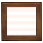 Horizontal Stripes - White and Seashell Framed Tile