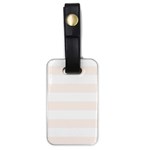 Horizontal Stripes - White and Seashell Luggage Tag (One Side)