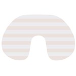 Horizontal Stripes - White and Seashell Travel Neck Pillow