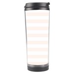Horizontal Stripes - White and Seashell Travel Tumbler