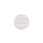 Horizontal Stripes - White and Seashell 1  Mini Button