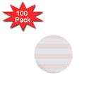 Horizontal Stripes - White and Seashell 1  Mini Button (100 pack)