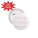 Horizontal Stripes - White and Seashell 1.75  Button (100 pack)
