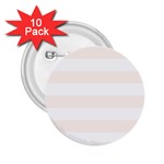 Horizontal Stripes - White and Seashell 2.25  Button (10 pack)