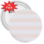 Horizontal Stripes - White and Seashell 3  Button (10 pack)