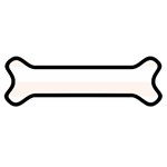 Horizontal Stripes - White and Seashell Magnet (Dog Bone)