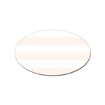 Horizontal Stripes - White and Seashell Sticker Oval (10 pack)