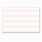 Horizontal Stripes - White and Seashell Postcard 4 x 6  (Pkg of 10)