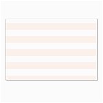 Horizontal Stripes - White and Seashell Postcard 5  x 7 