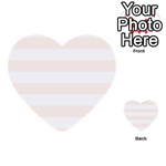 Horizontal Stripes - White and Seashell Multi-purpose Cards (Heart)