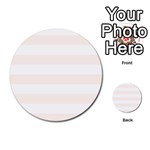 Horizontal Stripes - White and Seashell Multi-purpose Cards (Round)