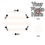 Horizontal Stripes - White and Seashell Playing Cards 54 (Round)