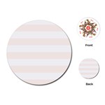 Horizontal Stripes - White and Seashell Playing Cards (Round)