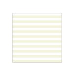 Horizontal Stripes - White and Beige Satin Bandana Scarf