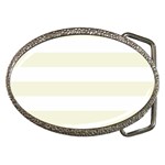 Horizontal Stripes - White and Beige Belt Buckle