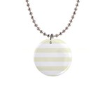 Horizontal Stripes - White and Beige 1  Button Necklace