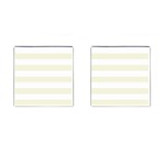 Horizontal Stripes - White and Beige Cufflinks (Square)
