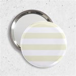 Horizontal Stripes - White and Beige 2.25  Handbag Mirror