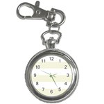 Horizontal Stripes - White and Beige Key Chain Watch