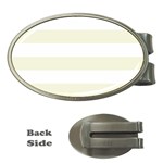 Horizontal Stripes - White and Beige Money Clip (Oval)
