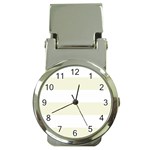 Horizontal Stripes - White and Beige Money Clip Watch