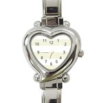 Horizontal Stripes - White and Beige Heart Italian Charm Watch