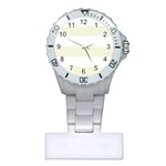 Horizontal Stripes - White and Beige Nurses Watch