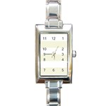 Horizontal Stripes - White and Beige Rectangle Italian Charm Watch