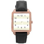 Horizontal Stripes - White and Beige Rose Gold Leather Watch
