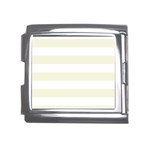 Horizontal Stripes - White and Beige Mega Link Italian Charm (18mm)