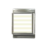 Horizontal Stripes - White and Beige Italian Charm (13mm)