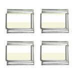 Horizontal Stripes - White and Beige 9mm Italian Charm (4 pack)