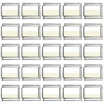 Horizontal Stripes - White and Beige 9mm Italian Charm (25 pack)