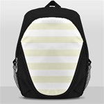 Horizontal Stripes - White and Beige Backpack Bag