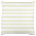 Horizontal Stripes - White and Beige Large Cushion Case (Two Sides)