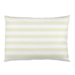 Horizontal Stripes - White and Beige Pillow Case (One Side)