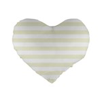 Horizontal Stripes - White and Beige Standard 16  Premium Heart Shape Cushion