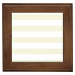 Horizontal Stripes - White and Beige Framed Tile