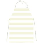 Horizontal Stripes - White and Beige Full Print Apron
