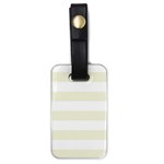Horizontal Stripes - White and Beige Luggage Tag (One Side)