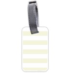 Horizontal Stripes - White and Beige Luggage Tag (Two Sides)